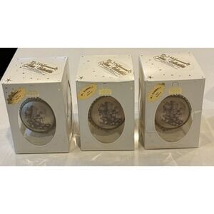 Lot‎ of 3 Vtg M.I. Hummel Christmas Ornaments Winter Fun 2001-2003 In Box Signed